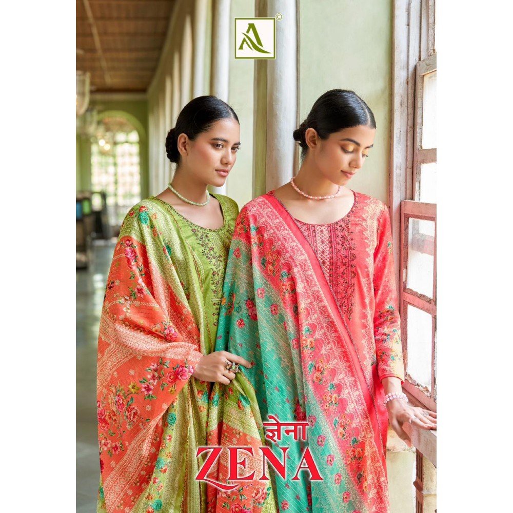 ZENA ALOK SUITS (Cotton Dupatta)