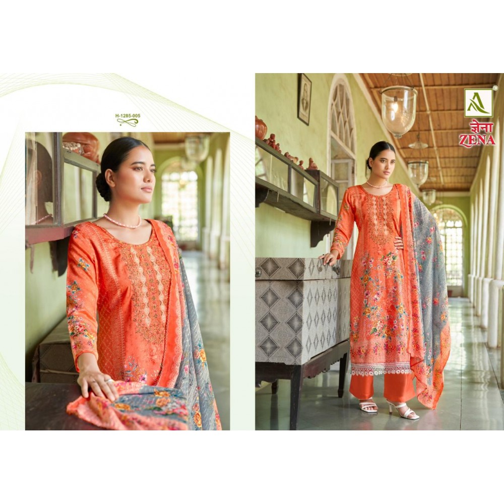 ZENA ALOK SUITS (Cotton Dupatta)