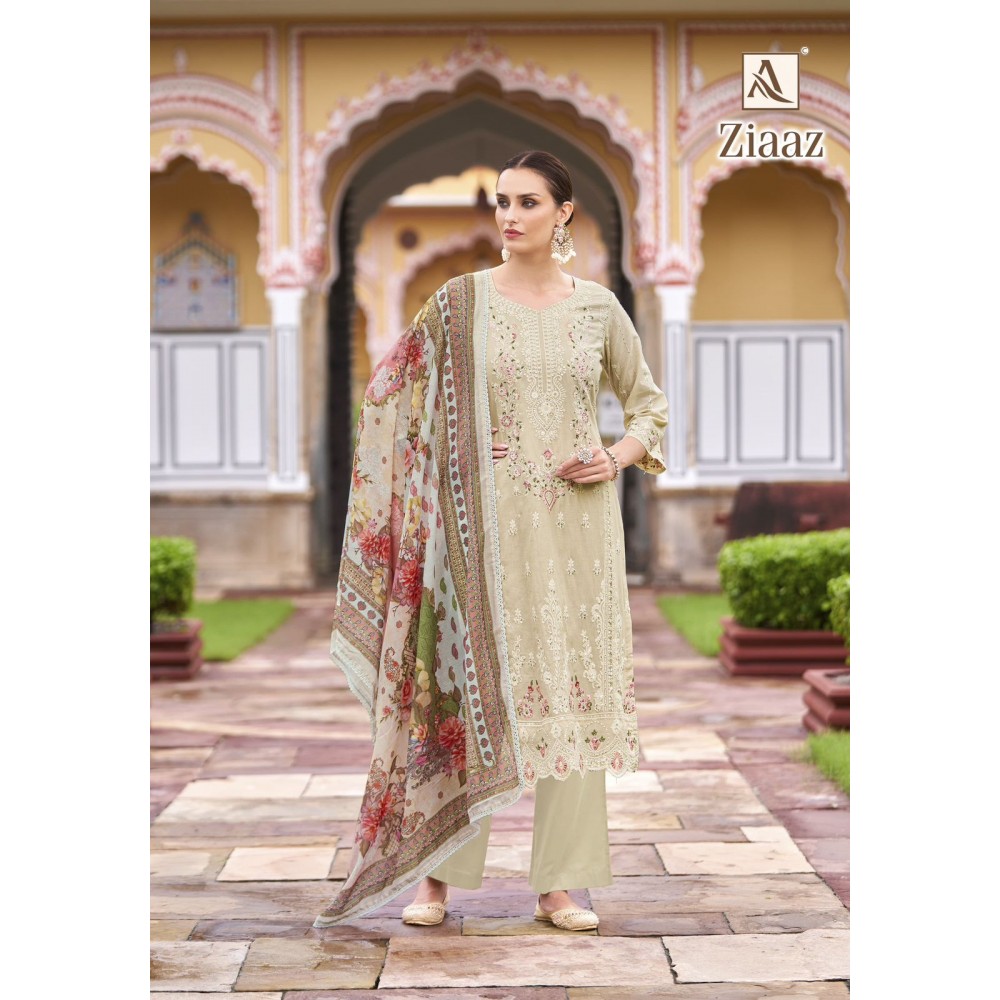 ZIAAZ ALOK SUITS (Cotton Dupatta)