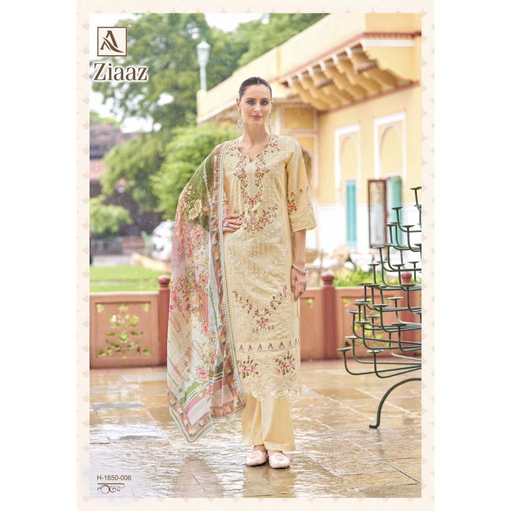 ZIAAZ ALOK SUITS (Cotton Dupatta)