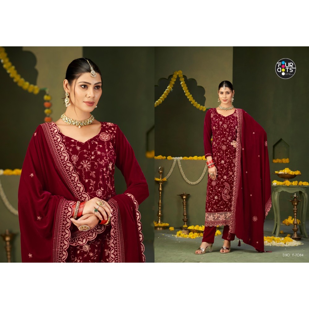 ZILPAH VELVET FOURDOTS (winter Collection)