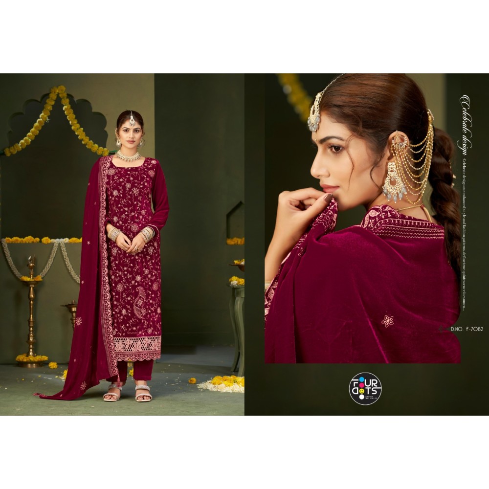 ZILPAH VELVET FOURDOTS (winter Collection)
