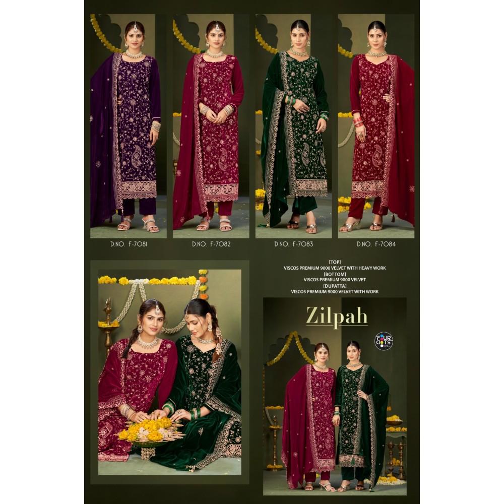 ZILPAH VELVET FOURDOTS (winter Collection)