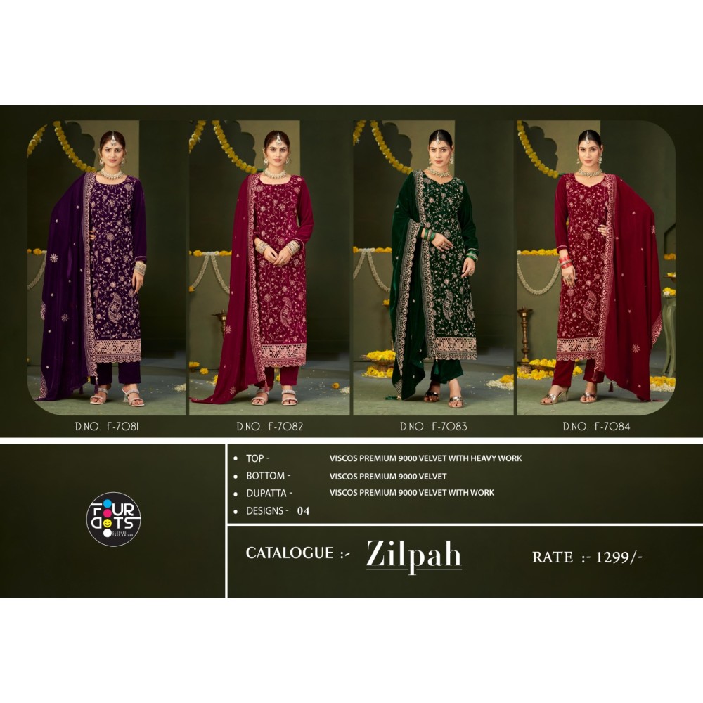ZILPAH VELVET FOURDOTS (winter Collection)
