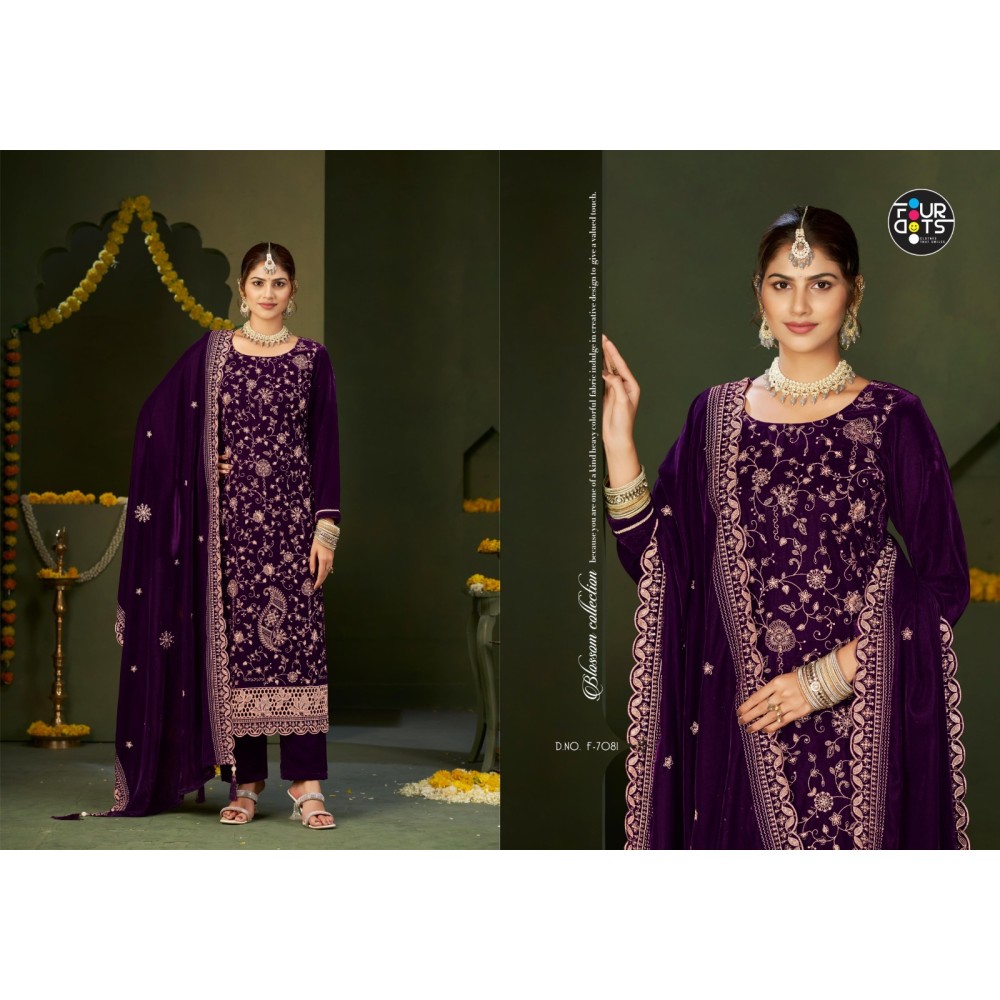 ZILPAH VELVET FOURDOTS (winter Collection)