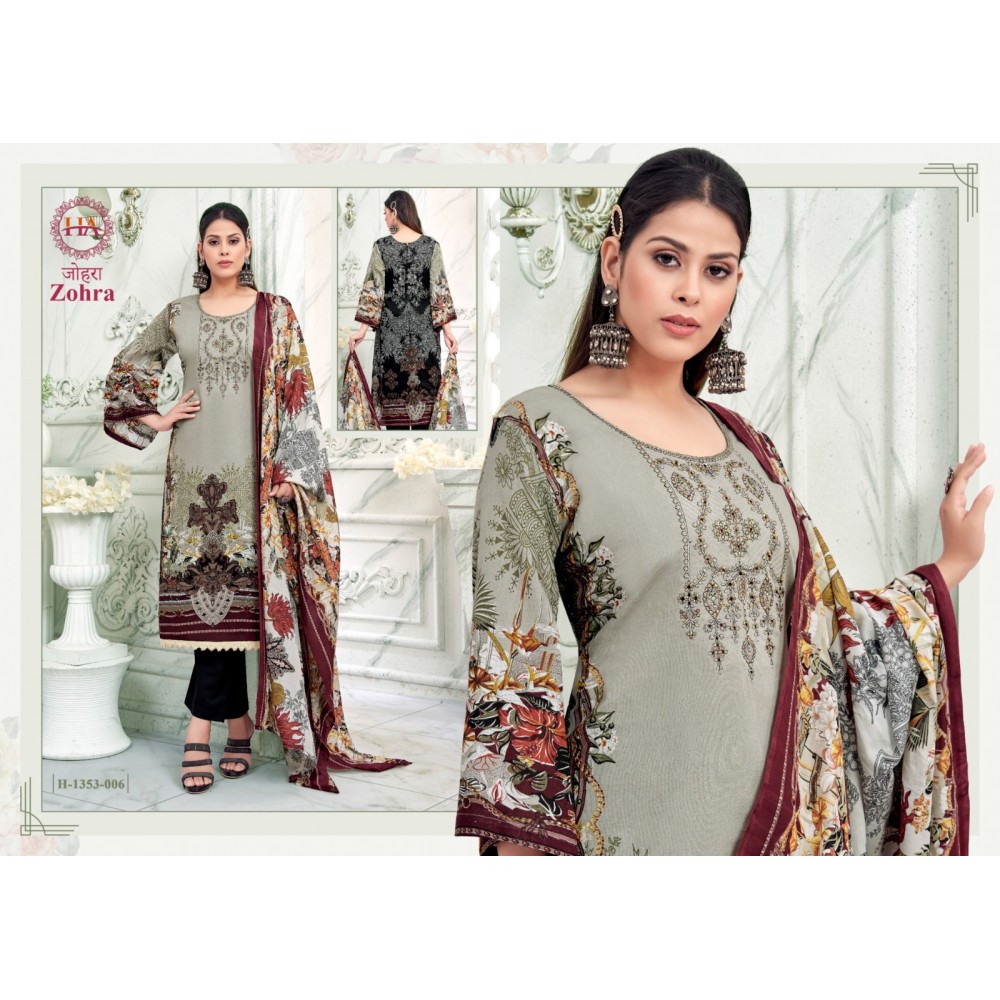 ZOHRA 3 HASHIT ALOK SUITS (Cotton Dupatta)