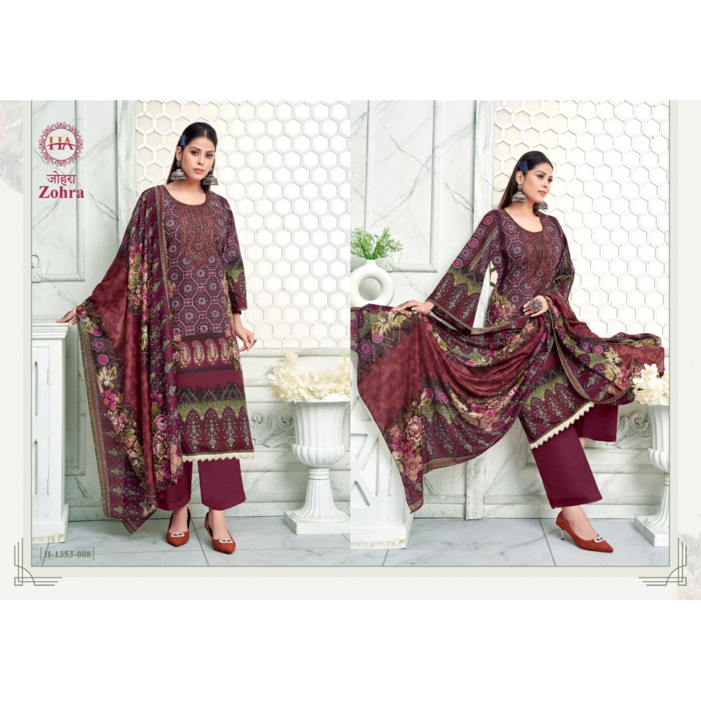 ZOHRA 3 HASHIT ALOK SUITS (Cotton Dupatta)