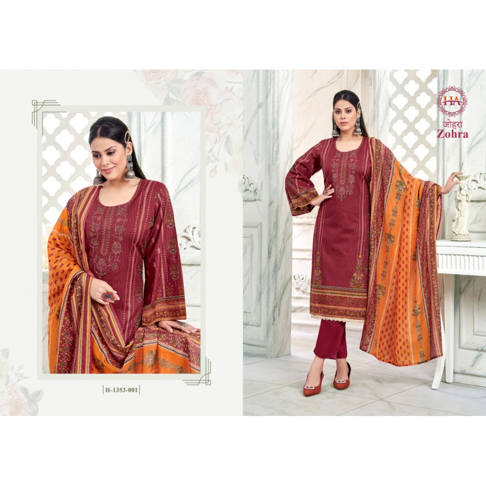 ZOHRA 3 HASHIT ALOK SUITS (Cotton Dupatta)