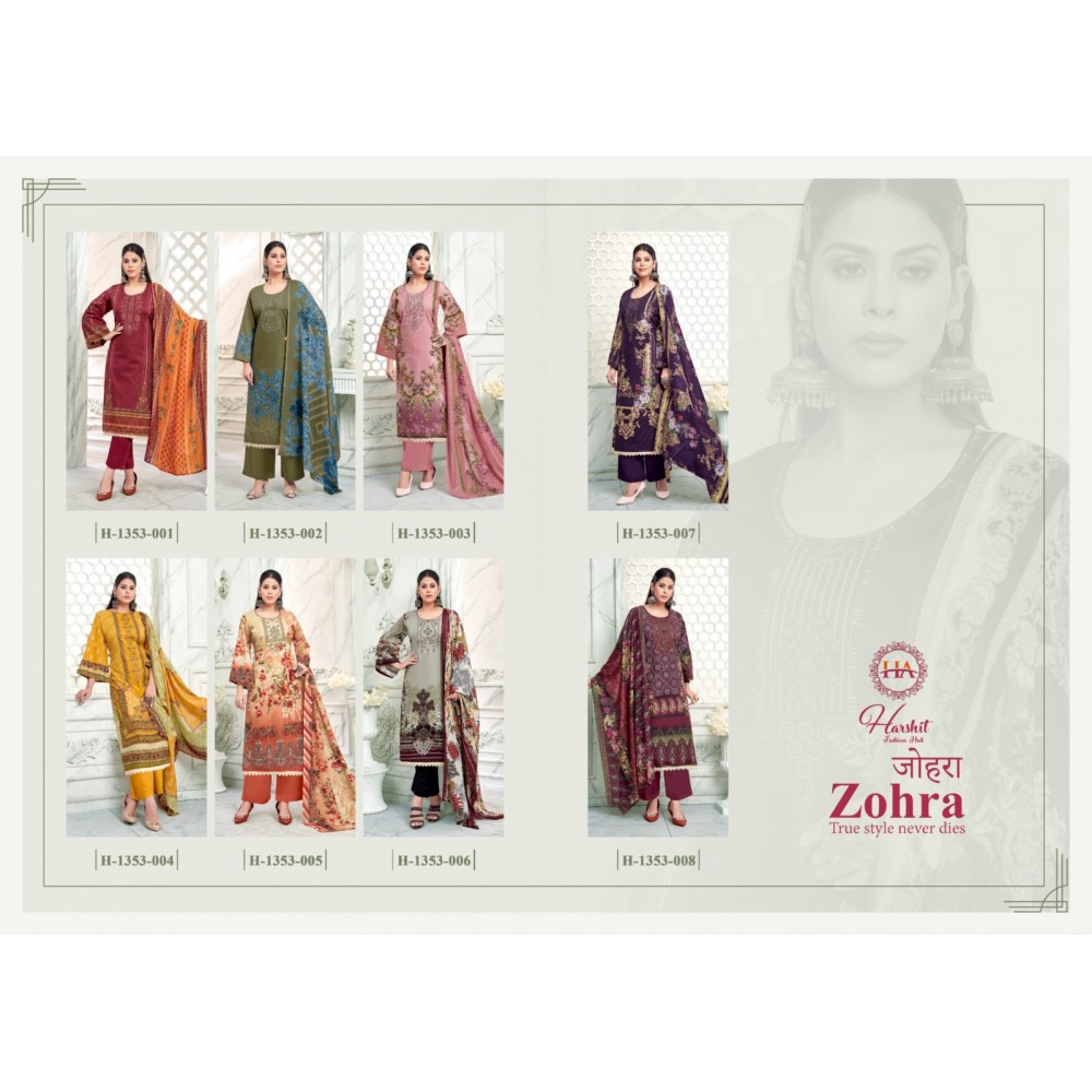 ZOHRA 3 HASHIT ALOK SUITS (Cotton Dupatta)