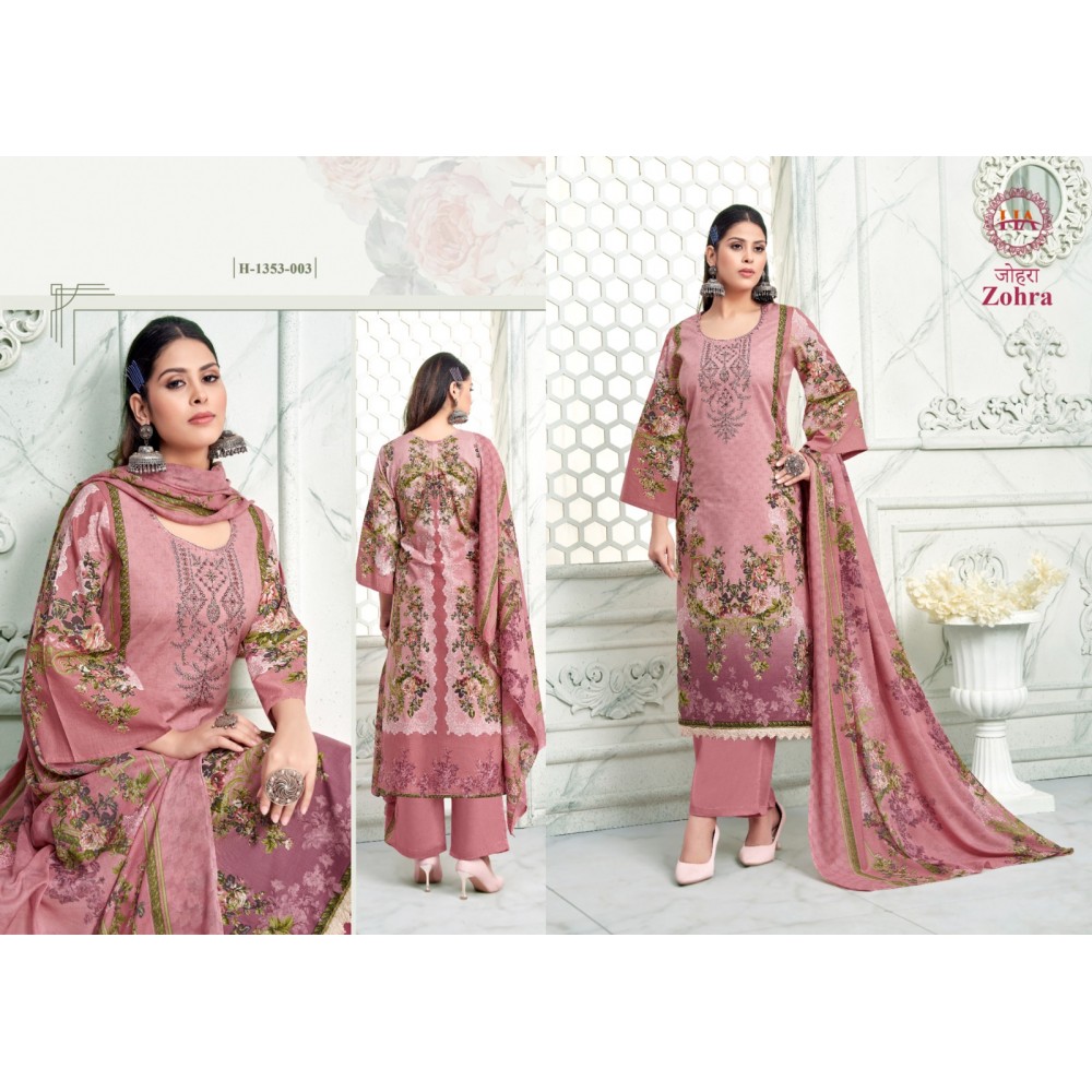 ZOHRA 3 HASHIT ALOK SUITS (Cotton Dupatta)