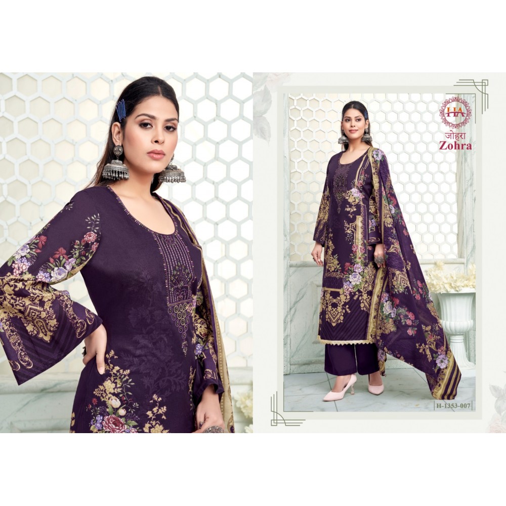 ZOHRA 3 HASHIT ALOK SUITS (Cotton Dupatta)