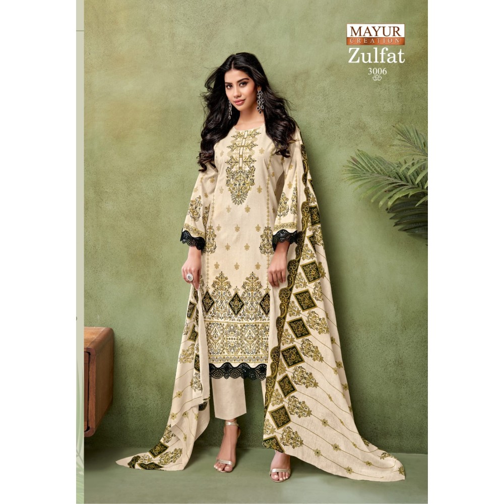 ZULFAT 3 MAYUR (Cotton Dupatta)